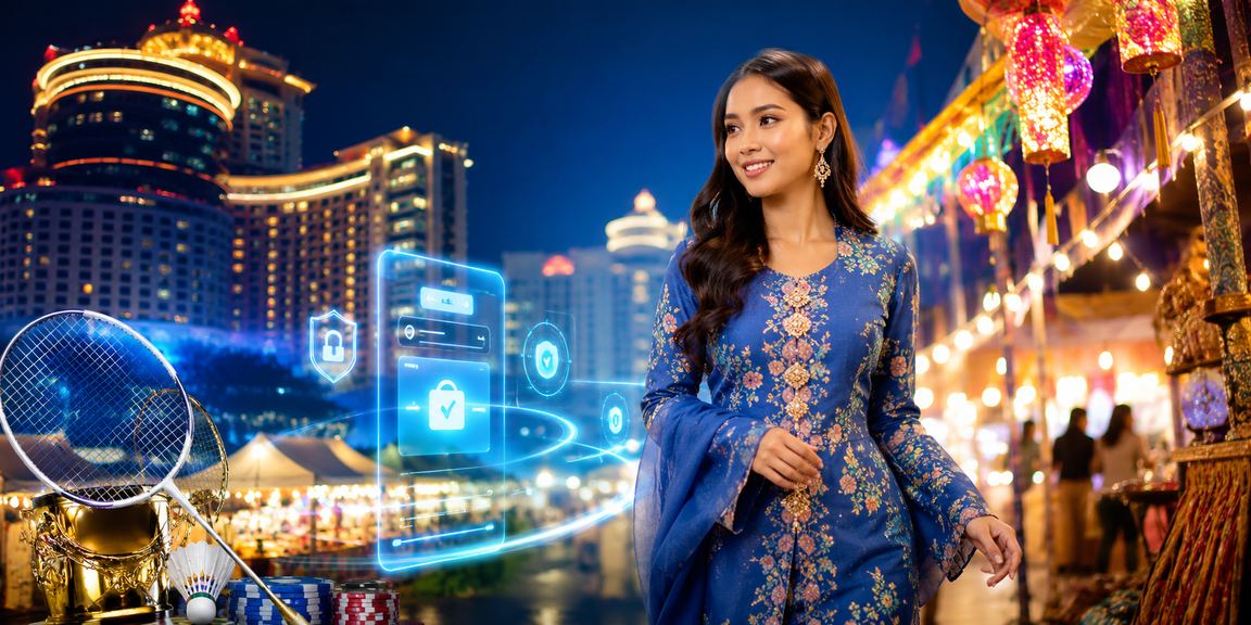 Wanita berbaju kurung membuat deposit di Genting Highlands dengan platform maju24