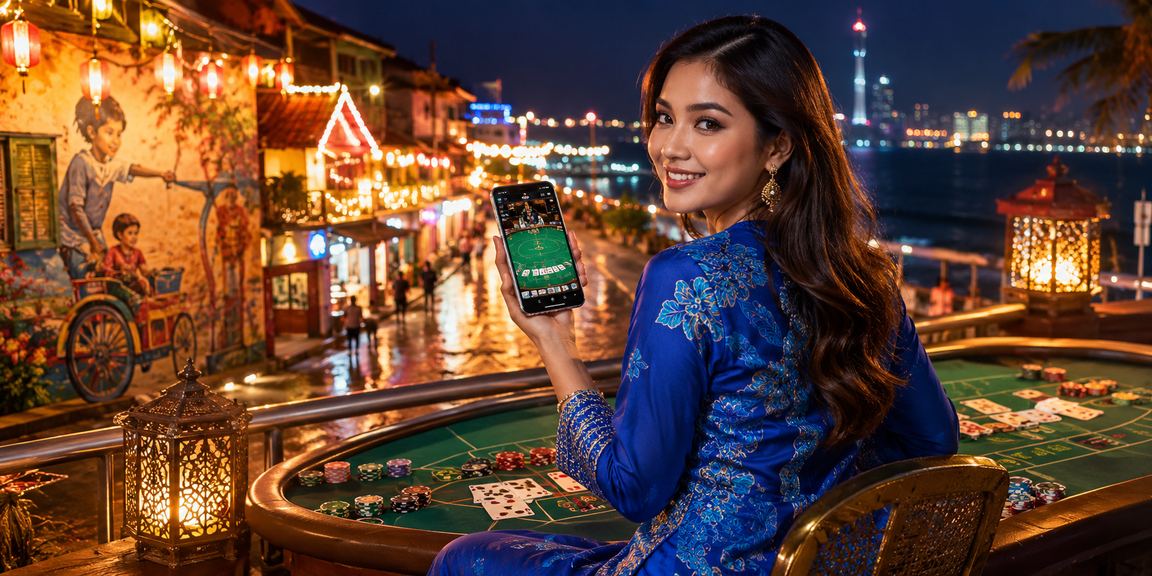 Pemain baccarat berbaju kurung di Penang menikmati permainan kasino dalam talian maju24
